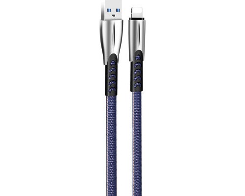 Дата кабель USB 2.0 AM to Lightning 1.0m zinc alloy blue ColorWay (CW-CBUL010-BL)