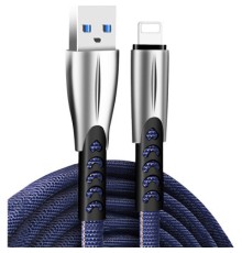 Дата кабель USB 2.0 AM to Lightning 1.0m zinc alloy blue ColorWay (CW-CBUL010-BL)