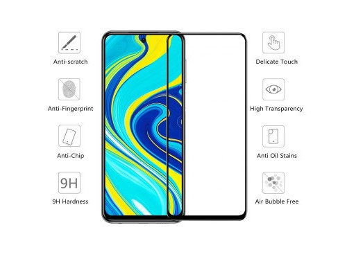 Скло захисне Drobak Xiaomi Redmi Note 9 (Black) (121281) (121281)