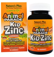 Мінерали Natures Plus Цинк для Дітей, Смак Мандарина, Kid Zinc, Animal Parade, 90 (NAP-29964)