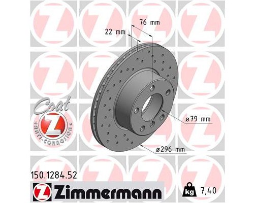 Гальмівний диск ZIMMERMANN 150.1284.52