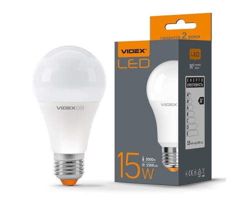Лампочка Videx A65e 15W E27 3000K (VL-A65e-15273)