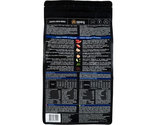 Сухий корм для собак Savory Junior Large rich in Fresh Turkey and Chicken 3 кг (4820232630204)