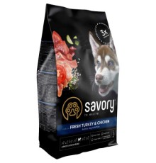 Сухий корм для собак Savory Junior Large rich in Fresh Turkey and Chicken 3 кг (4820232630204)