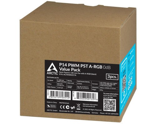 Кулер до корпусу Arctic P14 PWM PST A-RGB (3-fan pack ) (ACFAN00257A)