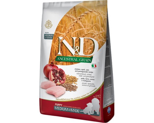 Сухий корм для собак Farmina Low Grain PUPPY MEDIUM&MAXI з куркою та гранатом 2.5 кг (8010276036179)
