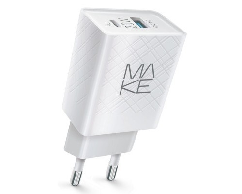 Зарядний пристрій MAKE 20W PD+QC White (MCW-324PWH)