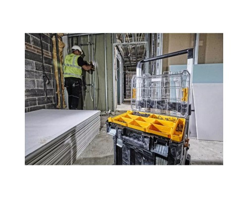Ящик для інструментів DeWALT TSTAK, прозора кришка, 10 чашок, IP54 (DWST82968-1)