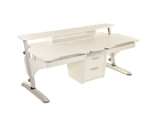 Парта Pondi Ергономік трансформер для 2 дітей Біло-сіра (БЛ311СР)