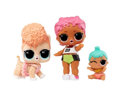 Фігурка L.O.L. Surprise! серії OPP Tot + Pet + Lil Sis - Спайкі, Кітті, Ліл Дженні (987895)