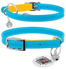 Нашийник для тварин WAUDOG Glamour Colors of freedom з QR паспортом для котів XXS Д 17-20 см (210-4020)