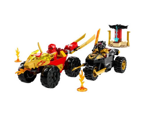 Конструктор LEGO Ninjago Автомобільна й байкова битва Кая і Раса 103 деталей (71789)