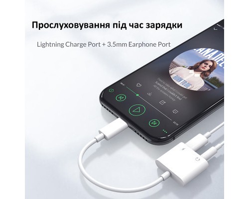 Перехідник Lightning to 3.5mm/Lightning 2LT-WH-BP Orico (CA912797)