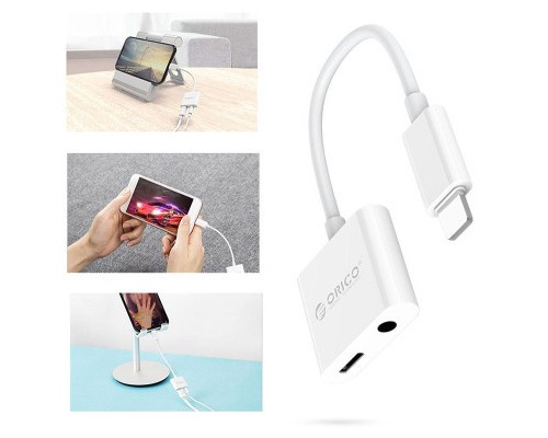 Перехідник Lightning to 3.5mm/Lightning 2LT-WH-BP Orico (CA912797)