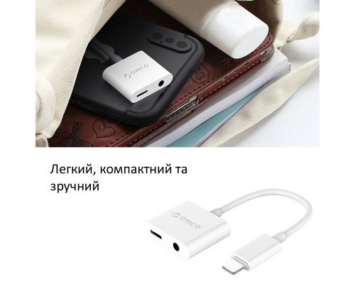 Перехідник Lightning to 3.5mm/Lightning 2LT-WH-BP Orico (CA912797)
