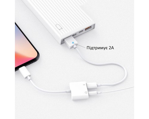 Перехідник Lightning to 3.5mm/Lightning 2LT-WH-BP Orico (CA912797)