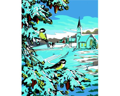 Картина по номерам ZiBi Синички 40*50, ART Line (ZB.64113)