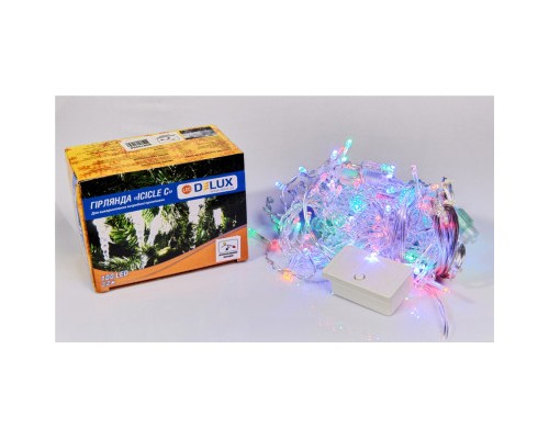 Гірлянда Delux ICICLE 100 LED C 3.2х0.7 м Мульти/Прозорий IP20 (90015254)
