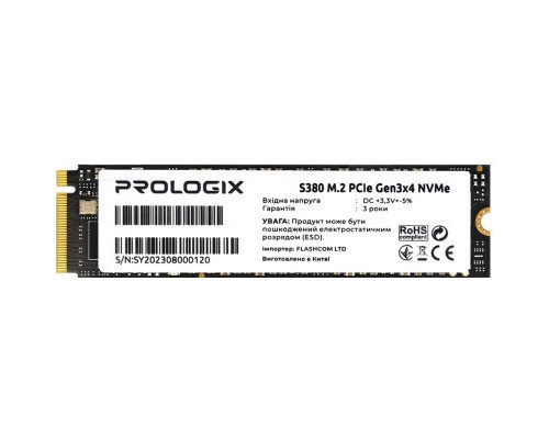 Накопичувач SSD M.2 2280 512GB Prologix (PRO512GS380)
