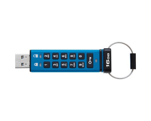 USB флеш накопичувач Kingston 16GB IronKey Keypad 200 Blue USB 3.2 (IKKP200/16GB) 