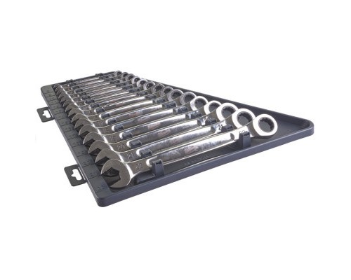 Ключ Milwaukee MAX BITE рожково-накидний з тріскачкою, 15шт, 8-22мм (4932464994)