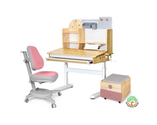 Парта з кріслом Mealux Timberdesk S (парта + крісло + тумба) (BD-685 S+ box BD 920-2 PN+Y-110 DPG)