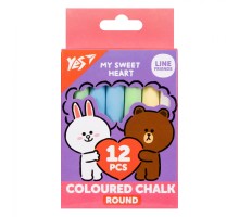Крейда Yes кольорова Line Friends 12 шт кругла (400516)