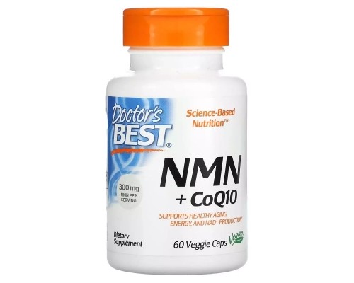 Антиоксидант Doctor's Best NMN 150 мг и коэнзим Q10 50 мг, NMN CoQ10, 60 вегетарианских капсул (DRB00596) Антиоксидант Doctor's Best NMN 150 мг и коэнзим Q10 50 мг, NMN CoQ10, 60 вегетарианских капсул (DRB00596)
