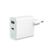 Зарядний пристрій Gembird 1xUSB-A + 1 Type-C (PD20Вт + QC3.0 18Вт) white (TA-UC-PDQC20L-W-01) Зарядний пристрій Gembird 1xUSB-A + 1 Type-C (PD20Вт + QC3.0 18Вт) white (TA-UC-PDQC20L-W-01)