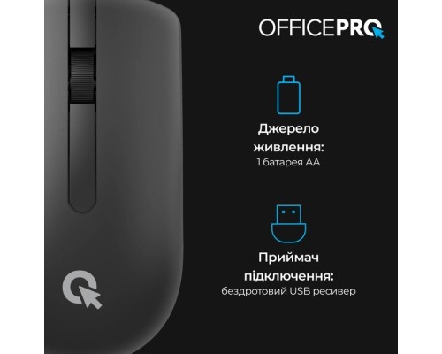 Мишка OfficePro M175B Silent Click Wireless Black (M175B)