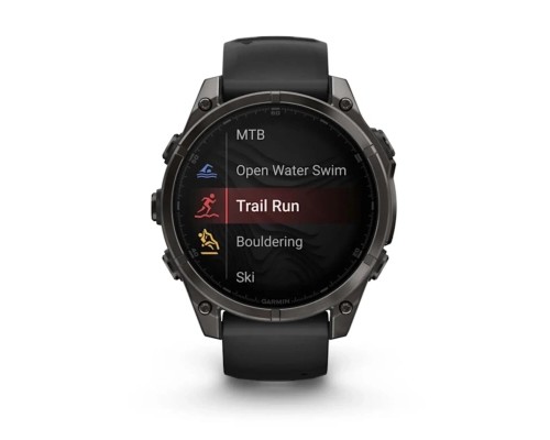 Смарт-годинник Garmin fenix 8 47mm, AMOLED, Saph, CrbnGryTi/Blk, Blk/PebbleGryBnd, GPS (010-02904-21)
