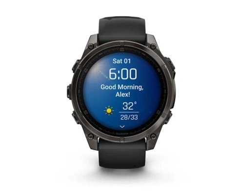 Смарт-годинник Garmin fenix 8 47mm, AMOLED, Saph, CrbnGryTi/Blk, Blk/PebbleGryBnd, GPS (010-02904-21)