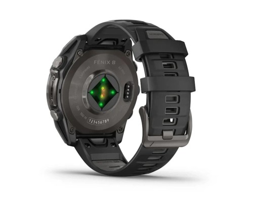 Смарт-годинник Garmin fenix 8 47mm, AMOLED, Saph, CrbnGryTi/Blk, Blk/PebbleGryBnd, GPS (010-02904-21)