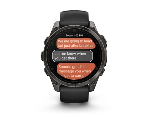 Смарт-годинник Garmin fenix 8 47mm, AMOLED, Saph, CrbnGryTi/Blk, Blk/PebbleGryBnd, GPS (010-02904-21)