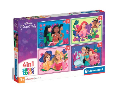 Пазл Clementoni 4 в 1 Princess, 12,16,20 та 24 елементи (21517)