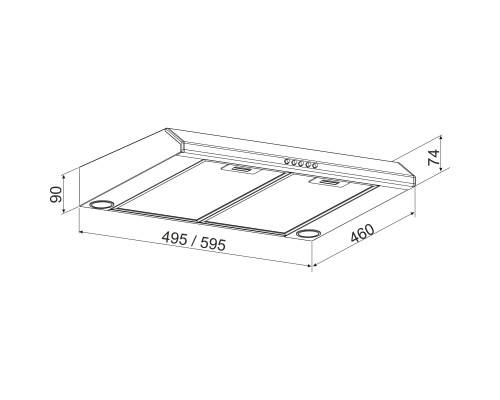 Витяжка кухонна GRANADO Toses 1603-450 inox (GCH1016345077)
