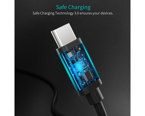 Дата кабель Кабель USB 2.0 Type-C M-M, 0.5 м,чорний Choetech Choetech (CC0001-V4-PE)