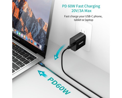 Дата кабель Кабель USB 2.0 Type-C M-M, 0.5 м,чорний Choetech Choetech (CC0001-V4-PE)