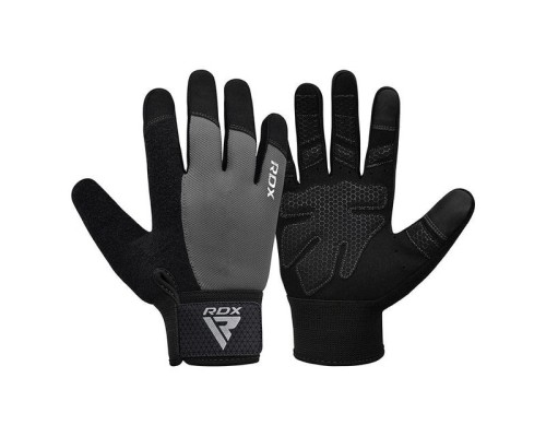 Рукавички для фітнесу RDX W1 Full Finger Plus Grey S (WGA-W1FG-S+)