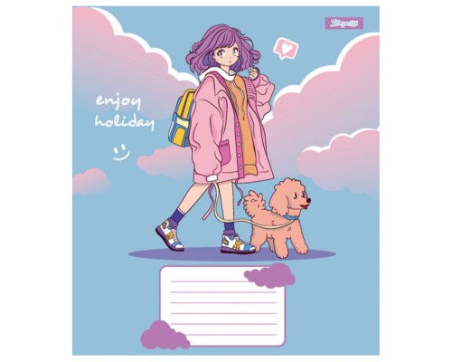 Зошит 1 вересня Anime girl А5 18 аркушів клітинка (767232)