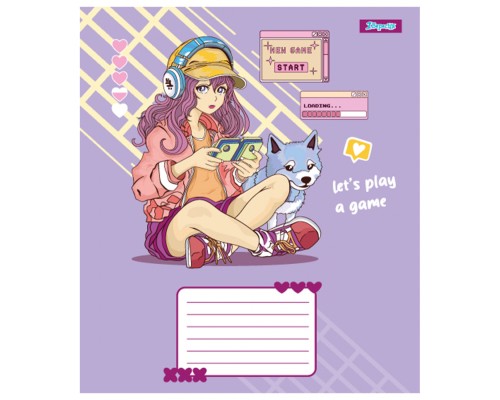 Зошит 1 вересня Anime girl А5 18 аркушів клітинка (767232)