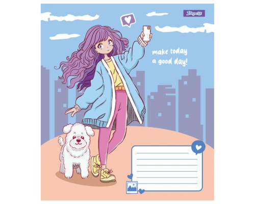 Зошит 1 вересня Anime girl А5 18 аркушів клітинка (767232)