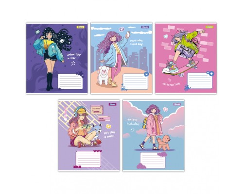 Зошит 1 вересня Anime girl А5 18 аркушів клітинка (767232)