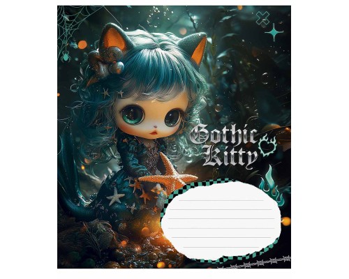 Зошит Школярик Gothic cats 18 аркушів клітинка (018-3531K)
