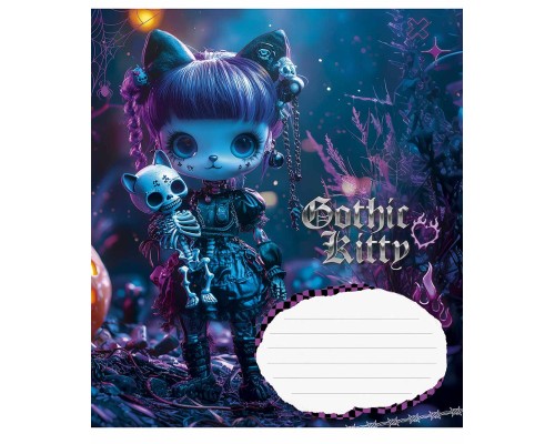 Зошит Школярик Gothic cats 18 аркушів клітинка (018-3531K)