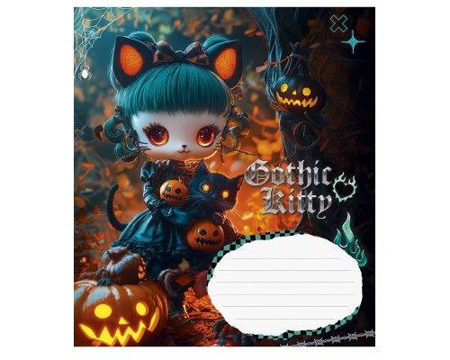 Зошит Школярик Gothic cats 18 аркушів клітинка (018-3531K)
