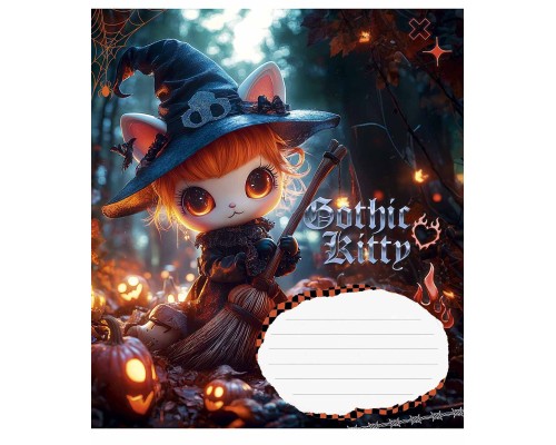 Зошит Школярик Gothic cats 18 аркушів клітинка (018-3531K)