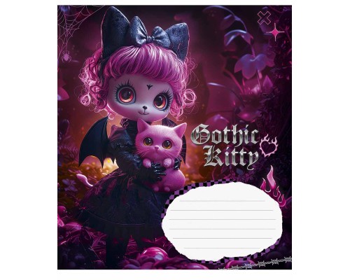 Зошит Школярик Gothic cats 18 аркушів клітинка (018-3531K)