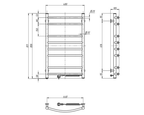 Сушарка для рушників Navin Камелія 480x800 (12-007030-4880)