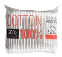 Ватні палички Vintage Cotton В поліетиленовій упаковці 300 шт. (4823098414605)